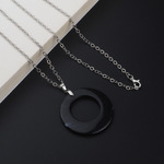 Silver-colored metal non-slip chain, with acrylic pendant, for glasses and masks GL933