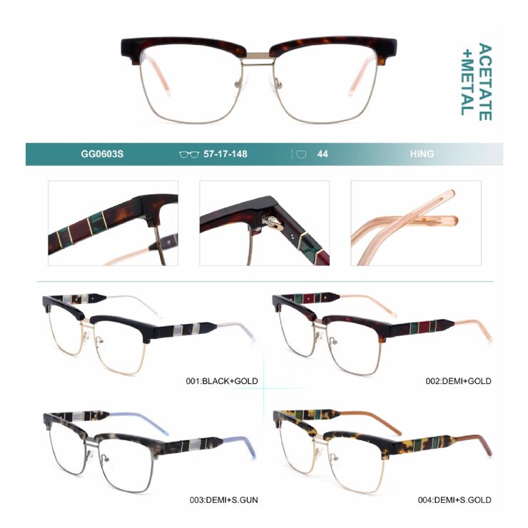 Combined frames for glasses, acetate + metal,  Big City GG0603S