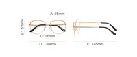 Metal blue blocker frames for glasses 3044