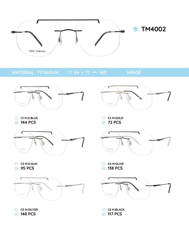 Titanium frames rimless TM4002
