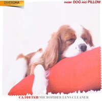 Салфетка для очков из материала микрофибра, плотный материал DOG_AND_PILLOW