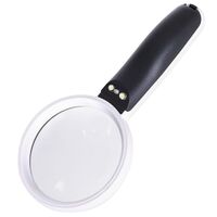 Magnifier with universal backlight, magnifying glass with handle 6H-5-XX, diameter 75 mm, magnification: 5Х, 12Х