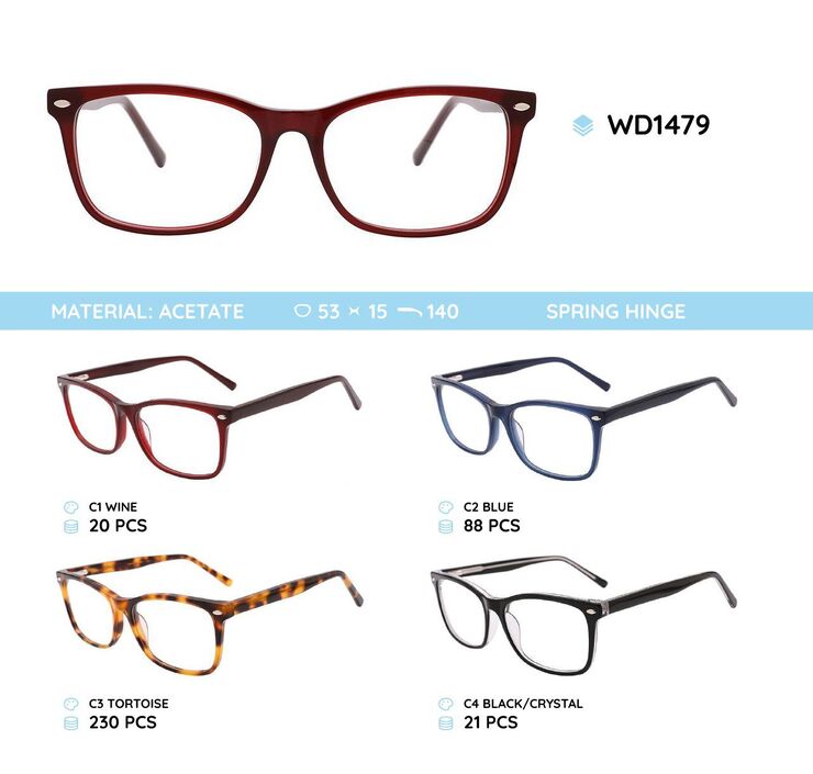 Plastic acetate eyeglasses frame for women WD1479