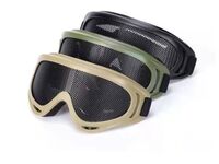 Wind and sand proof double lens black goggles X400