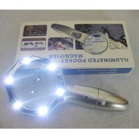 Magnifier with universal backlight, magnifying glass with handle 600556-XX, diameter: 75 mm, magnification: 4X