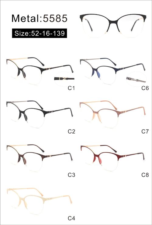 Оправа металлическая полуободковая с мягким носоупором и флексом 5585-DA