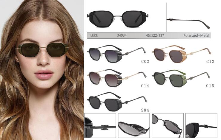 Polarized metal sunglasses for women Leke LK34034