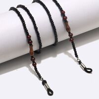 Black plastic non-slip bead chain, for glasses and masks GL1475