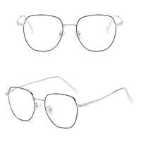 Metal eyeglasses for reading V8609 with blue ray cut protection, diopters from 0.00 to -6.00, not centered