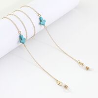 Metal non-slip chain, with turquoise cross, for glasses and masks GL1006