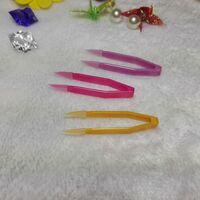 Tweezers, length 6 cm, with silicone tips, for working with contact lenses, assorted colors QZ-1-2, order from 100 pieces