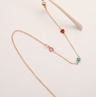 Gold-colored metal non-slip chain, with colorful heart, for glasses and masks GL1847