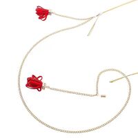 Gold-colored metal non-slip chain, with tassel, for glasses and masks GL194-2