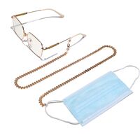 Gold-colored metal non-slip chain, with heart, for glasses and masks GL1198