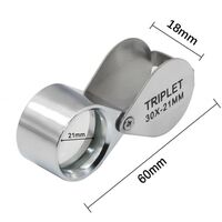 Лупа складная 1152 (30x21银色) -XX, диаметр: 21 мм, увеличение: 10X, 20X, 30X