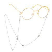 Silver-colored metal non-slip chain, with pendant owl, for glasses and masks GL400-1