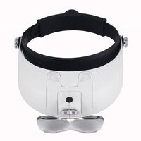 Binocular magnifier with backlight, magnifying glass with head mount 81001-G-XX, magnification: 1X, 1,5X, 2X, 2,5X, 3,5X