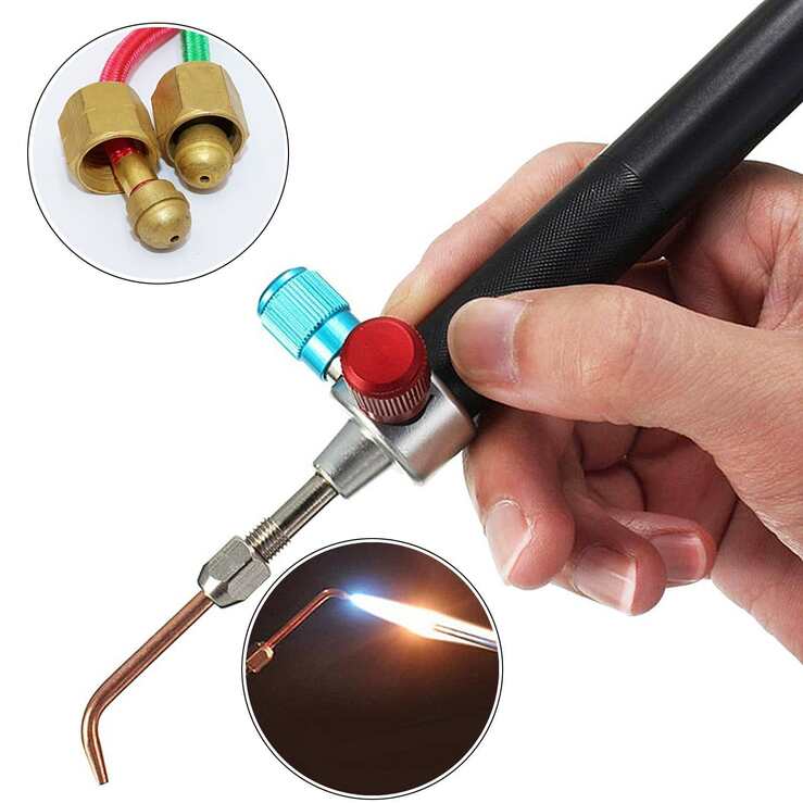 Oxygen-acetylene welding torch for glasses repair HMB000157 with replaceable tips 