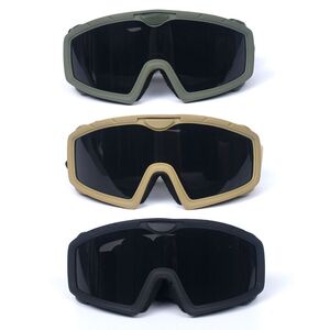 Safety shockproof tactical goggles 战术套装-圆红-1