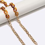 Acrylic non-slip chain,gold and leopard color, for glasses and masks GL1713