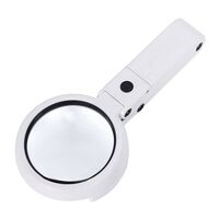 Folding magnifier with universal backlight, magnifying glass with handle 75RC-XX-1, diameter 75 mm, magnification: 5Х, 11Х