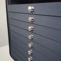 Mobile box (suitcase, trunk, organizer, display case) on wheels for frames and glasses for 120 slots JS-C221225