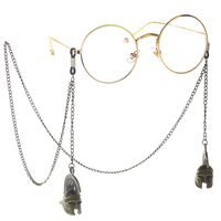 Металлическая нескользящая цепочка черного цвета, с подвеской бронзовый римский шлем, для очков и масок GL115