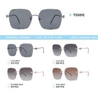 Titanium rimless frame polarized sunglasses TS5012