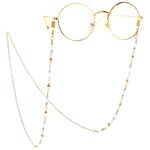 Metal non-slip chain, with gold beads, for glasses and masks GL108