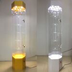 Стойка-витрина акриловая напольная вращающаяся для очков, оправ, футляров и аксессуаров 16006-35, размер 160 * 35 * 30 см