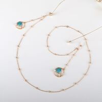 Gold-colored metal non-slip chain, with pendant starfish, for glasses and masks GL757