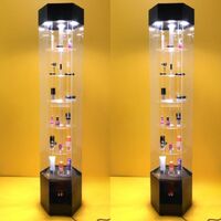 Стойка-витрина акриловая напольная вращающаяся для очков, оправ, футляров и аксессуаров 16006-35