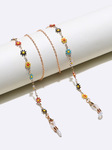 Metal glasses chain with color small daisy disc pendants GL1315