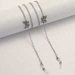Silver-colored metal non-slip chain, with butterflies, for glasses and masks GL1872