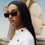 Plastic sunglasses in narrow retro square frame Elit LH136-EL