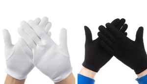 Knitted gloves A6002 - white/black (price for 1 pair)