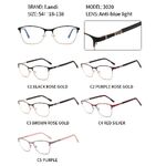 Protective anti-reflective coating metal glasses Landi LD3020