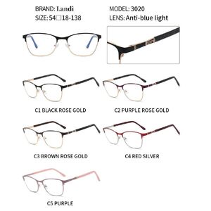 Protective anti-reflective coating metal glasses Landi LD3020