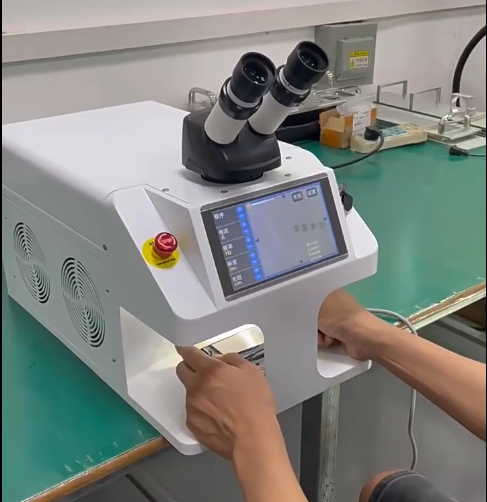 Tabletop welding machine for laser spot soldering and welding for glasses and jewelry YXS-W200, laser up to 200 W