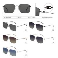 Rimless polarized metal sunglasses with nylon lenses Romonis R66001