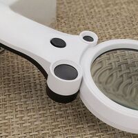Magnifier with universal backlight, magnifying glass with handle 600600H-XX, diameter 65 mm, magnification: 2,5X, 25X, 55X