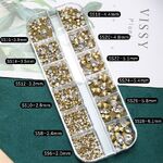 Set of rhinestones with a pointed bottom for frames and glasses decorating, transparent, sizes 2.0-6.1 mm (price per pack, 3 packs minimum)