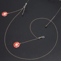 Gold-colored metal non-slip chain, with pendant tomato, for glasses and masks GL632