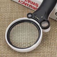 Magnifier with universal backlight, magnifying glass with handle 600600BH-XX, diameter 75 mm, magnification: 2,5X, 25X, 55X