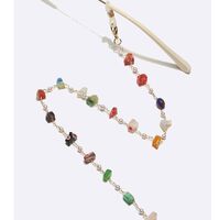 Metal non-slip chain, with pearl and glass beads, for glasses and masks GL1705