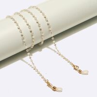 Gold-colored metal non-slip chain, with white crystal, for glasses and masks GL1275