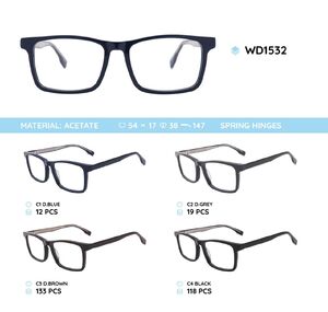 Plastic acetate eyeglasses frame for men with spring hinges WD1532