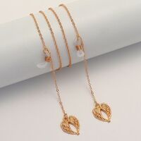 Gold-colored metal non-slip chain, with wings, for glasses and masks GL1868