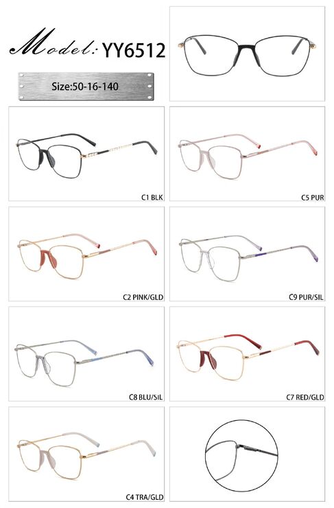 Metal frame with soft nose pad and spring hinges YY6512-DA