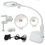 Лупа настольная с подсветкой 7763-XX, увеличение: 2X, 5X